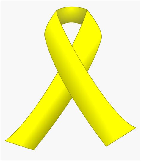 Transparent Cancer Ribbon Clipart - Yellow Cancer Ribbon Black ...