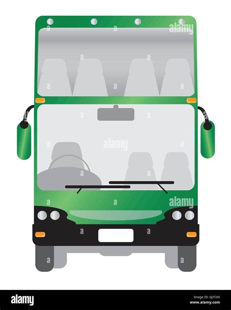 Front View Of Double Deck Touring Bus Stock Vector Image And Art Alamy