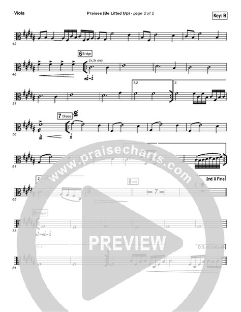 Praises Be Lifted Up Viola Sheet Music PDF Bethel Music Josh