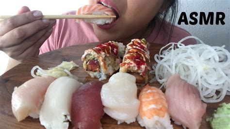 ASMR SUSHI NIGIRI EATING SOUNDS YouTube