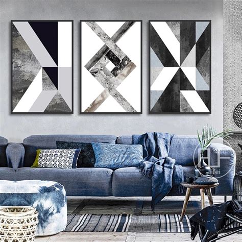 Quadro Decorativo Pe As X Geom Trico Abstrato Preto E Branco