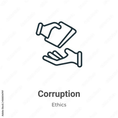 Corruption Outline Vector Icon Thin Line Black Corruption Icon Flat