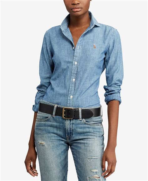 Polo Ralph Lauren Slim Fit Cotton Chambray Shirt And Reviews Tops