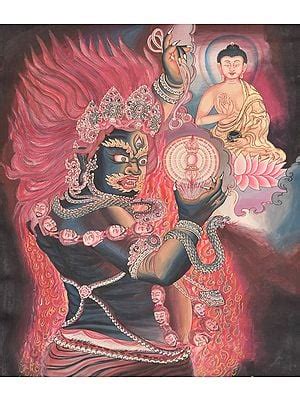 Temptation of Buddha by Mara (Tibetan Buddhist) | Exotic India Art