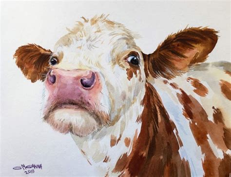 Custom Cow Portrait Cow Painting Custom Calf Portrait - Etsy