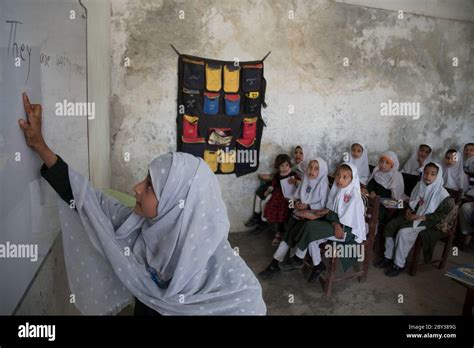 Students Inside And Outside Of A School In Swat Valley Kpk Pakistan