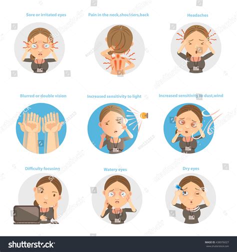 Symptoms Eye Fatigue Stock Vector (Royalty Free) 438976027 | Shutterstock