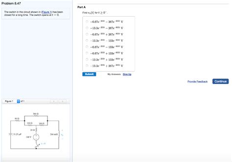 Solved The Switch In The Circuit Shown In Figure 1 Has Chegg