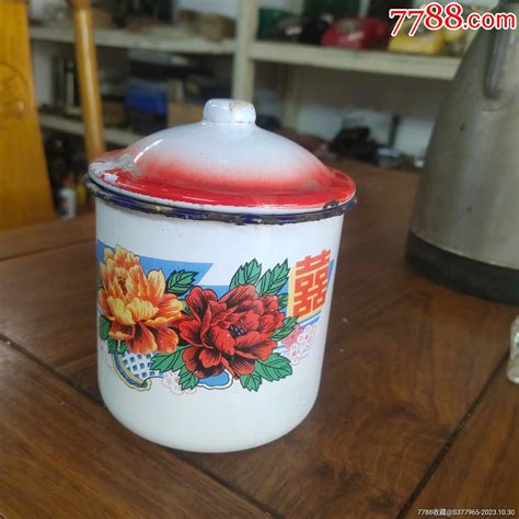 文时期双喜花卉品好搪瓷杯其他搪瓷制品致敬六十年代收藏馆【7788收藏收藏热线】