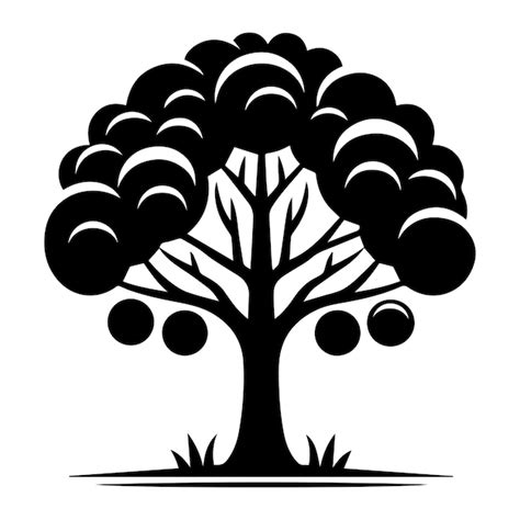 Premium Vector Tree Vector Black And White