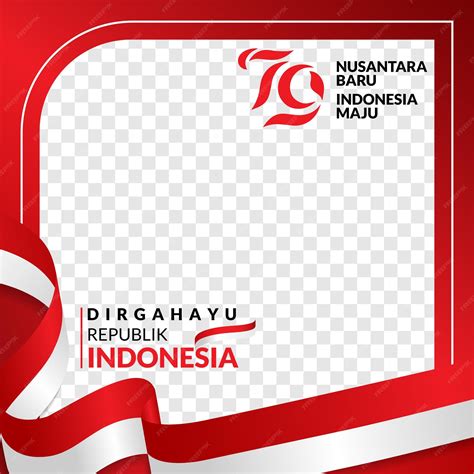 Premium Vector 79th Indonesian Independence 2024 Twibbon Or Social Media Post Template With A