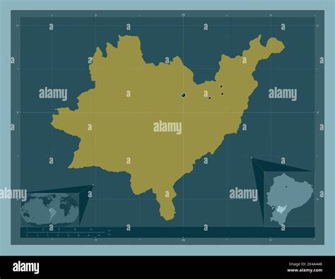 Azuay Province Of Ecuador Solid Color Shape Locations Of Major