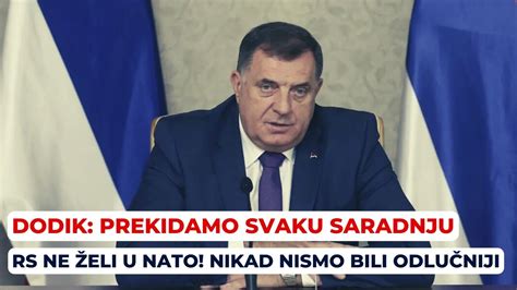 Dodik Srpska obustavlja svaku saradnju sa NATO ne šalimo se sada