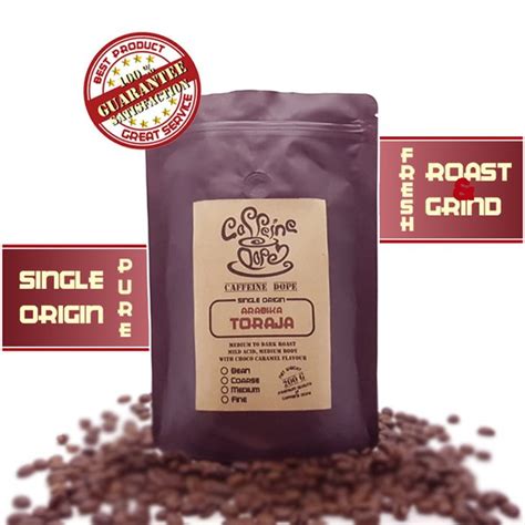 Jual Kopi Arabika Toraja 200 Gr Single Origin Bean Biji Ground Bubuk