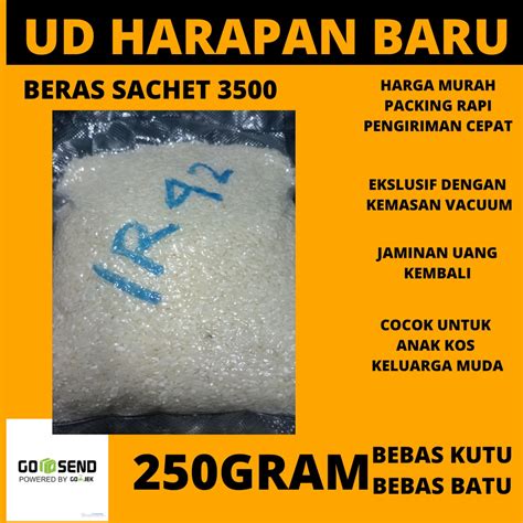 Jual Beras Sachets Ir Pera Padang Berat Gram Sekali Masak