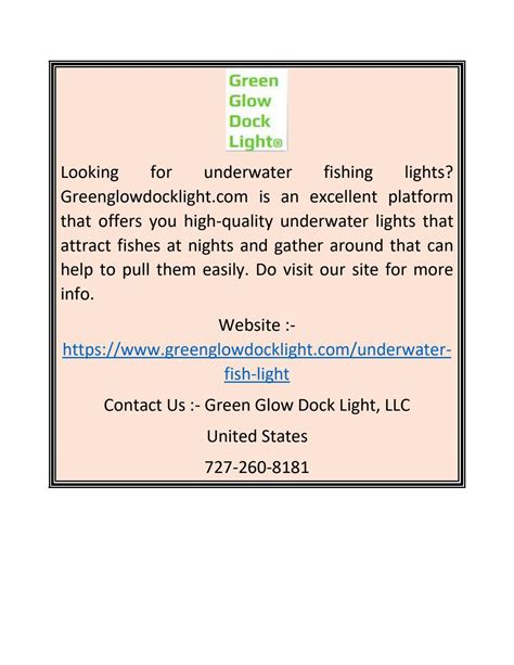 Best Underwater Fishing Lights Greenglowdocklight By Green Glow