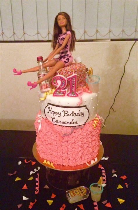 Drunken Barbie Cake 21st Birthday Cakes 21st Birthday Decorations