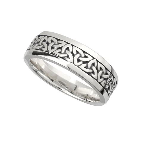 Men S Heavy Silver Celtic Trinity Knot Ring Claddaghrings