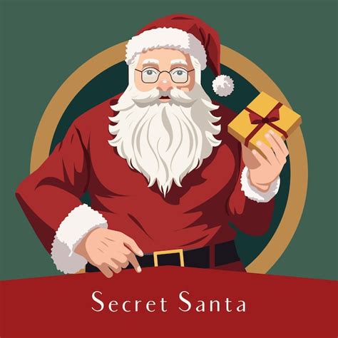 Premium Vector | Secret santa card template