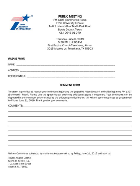 Fillable Online Ftp Txdot Fact Sheet Fm Summerhill Road Fax