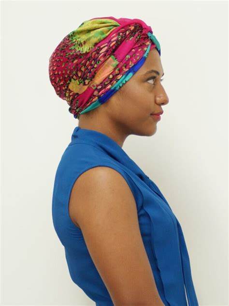 Cerise Pink Silk Chemo Head Scarf Suburban Turban