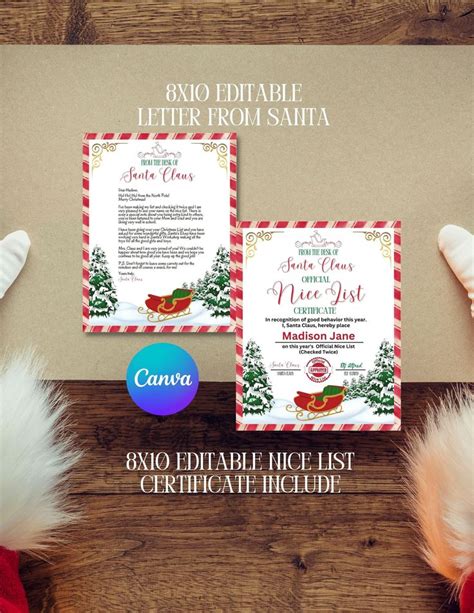 Editable Letter From Santa Letter From Santa Template Printable