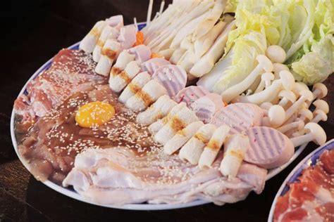 Shabu Shabu Or Sukiyaki Is Japanese Hot Pot Dish Stock Image Image Of Party Plate