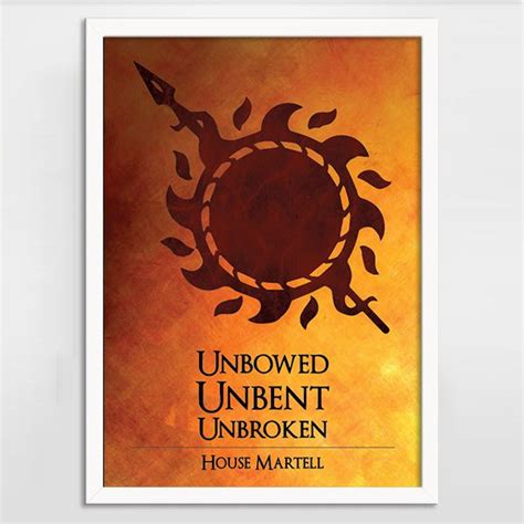 House Martell Game of Thrones Quote Print - BlackSails.co.uk Game Of ...