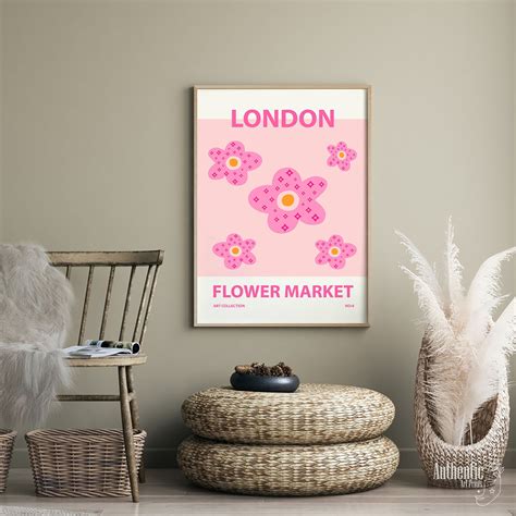 Flower Market London Poster No4 Floral Printable Wall Etsy