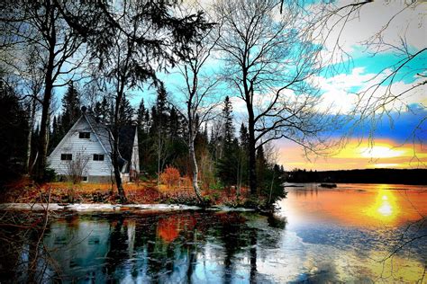 Solve Chalet At Sunset Jigsaw Puzzle Online With Pieces