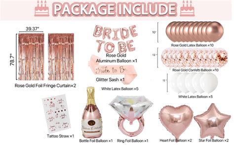 Bachelorette Party Decorations Rose Gold Bridal Shower Party Decorations Kit Bachelorette