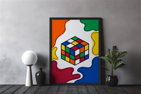 Rubik's Cube Artwork, Rubik's Cube Digital Print,art for Kids, Boho Art ...