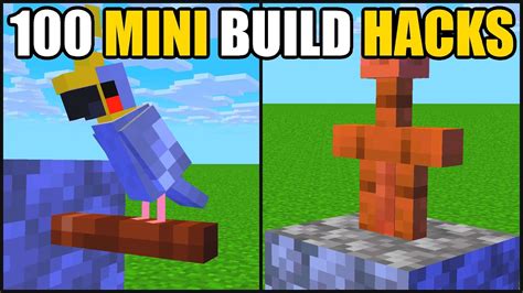 Minecraft 100 Mini Build Hacks YouTube