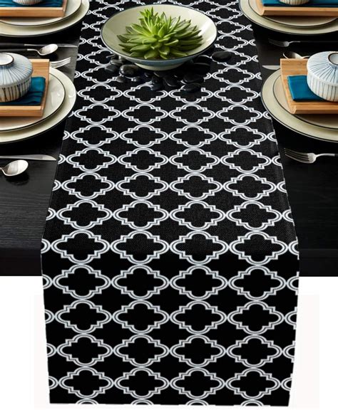 Amazon Moroccan Table Runner Cotton Linen Long Inche Geometric