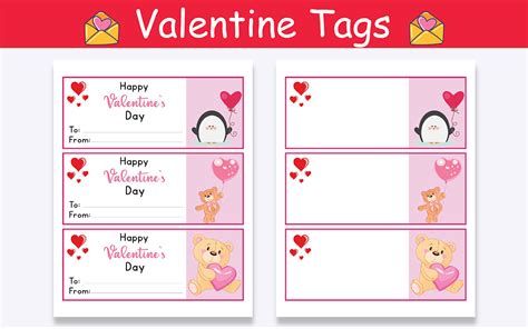 Printable Cute Valentine S Day Gift Tags Graphic By Nice Spot