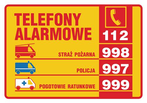 Numery alarmowe dla dzieci do wydruku Centrum Pomysłów