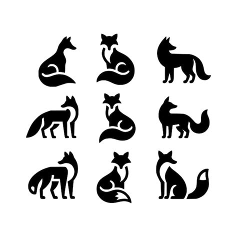 Fox Silhouette Vector Drawing Premium Ai Generated Vector