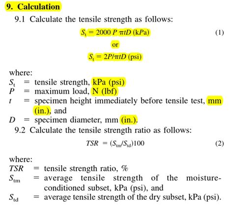 Formulas Astm D 4867 Ultimate Tensile Strength Building Engineering