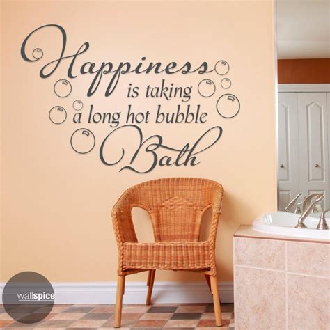 Happiness Is Taking A Long Hot Bubble Bath Vinyl Wall Decal