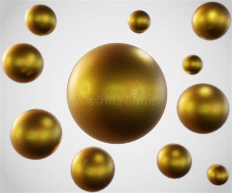 Isolated Gold Nanoparticles In The White Background Stock Illustration