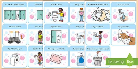 Girls Using The Bathroom Sequencing Cards
