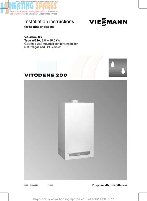 Viessmann VITODENS 200 WB2A Installation Instructions Manual Manualzz