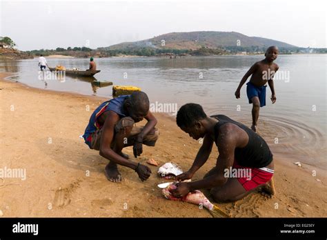 Fishermen ,Bangui, Ubangi River ,Central African Republic ,Africa Stock Photo - Alamy