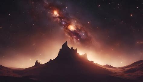 Premium Photo Fantasy Alien Planet Mountain And Nebula 3D Illustration