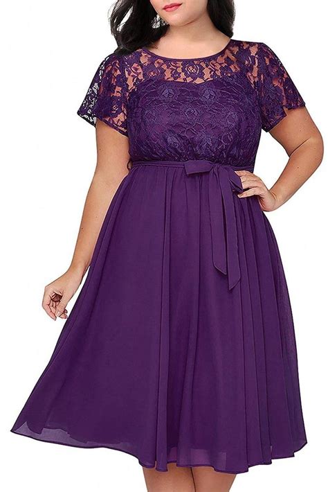 Plus Size Lace And Chiffon Wedding Guest Dresses Weddingcocktaildress