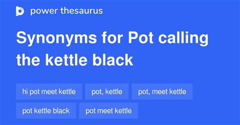 Pot Calling The Kettle Black synonyms - 91 Words and Phrases for Pot Calling The Kettle Black