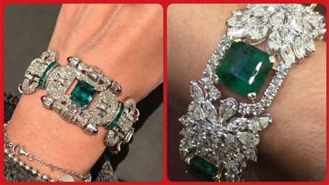 Most Beautiful Diamonds And Emerald Bracelets Designs Youtube