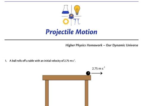 Projectile Motion Homework Teaching Resources