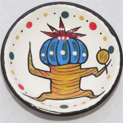 Holy Bowl With Blue Dancing Peyote MANA POTTERY