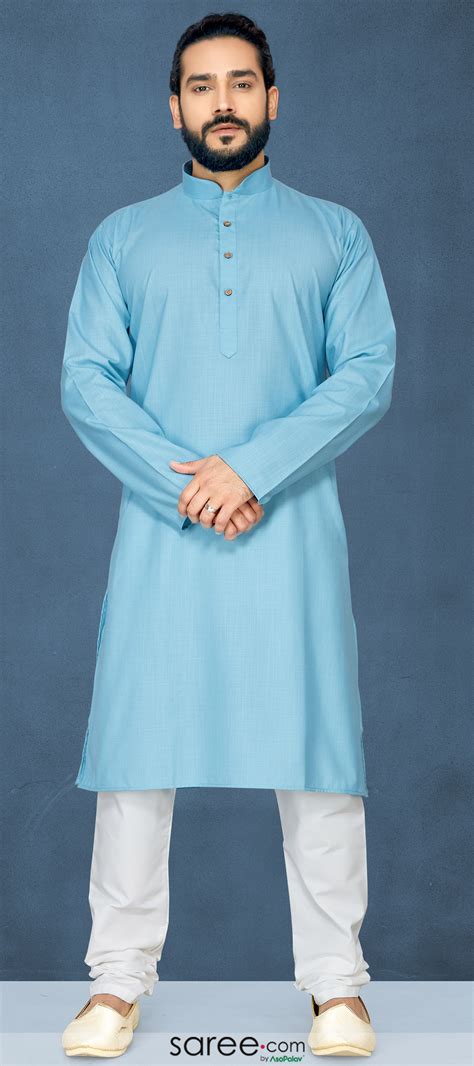 Light Blue Kurta Pajama Mens Pajamas Long Shirt Men Men Design